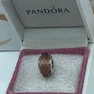 Pandora,”Blush Pink Faceted  ” S925ALE, Murano Glass Charm 791729NBP M1